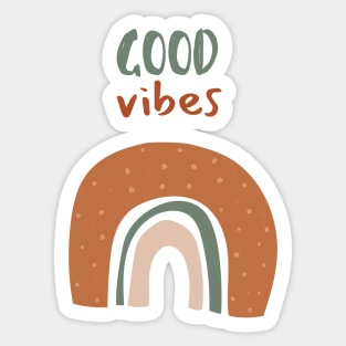 Good Vibes Boho Pastel Rainbow Organic abstract art Sticker